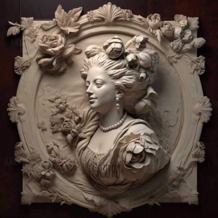 marie antoinette 4 stl model for CNC